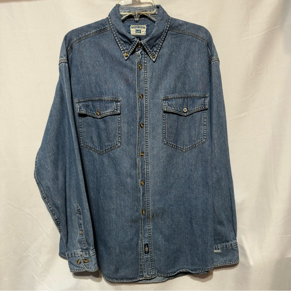 Lee Men's Blue Casual Button Down Shirt